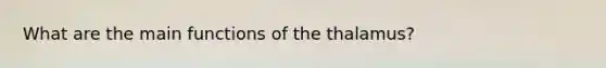 What are the main functions of the thalamus?