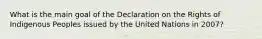 What is the main goal of the Declaration on the Rights of Indigenous Peoples issued by the United Nations in 2007?