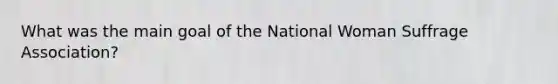 What was the main goal of the National Woman Suffrage Association?