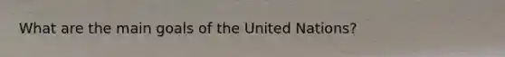 What are the main goals of the United Nations?