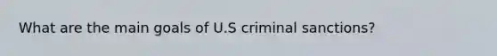 What are the main goals of U.S criminal sanctions?