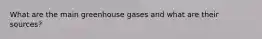 What are the main greenhouse gases and what are their sources?