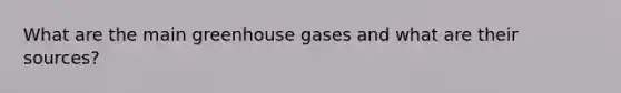 What are the main greenhouse gases and what are their sources?