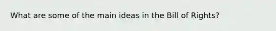 What are some of the main ideas in the Bill of Rights?