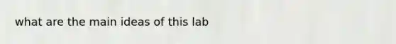 what are the main ideas of this lab