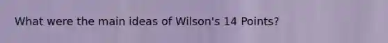 What were the main ideas of Wilson's 14 Points?