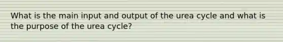 What is the main input and output of the urea cycle and what is the purpose of the urea cycle?