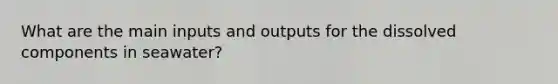 What are the main inputs and outputs for the dissolved components in seawater?