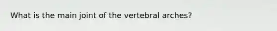 What is the main joint of the vertebral arches?