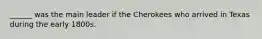 ______ was the main leader if the Cherokees who arrived in Texas during the early 1800s.