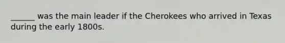 ______ was the main leader if the Cherokees who arrived in Texas during the early 1800s.