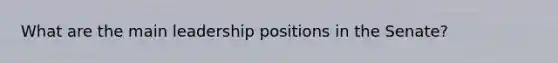 What are the main leadership positions in the Senate?