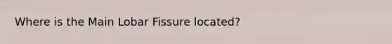 Where is the Main Lobar Fissure located?