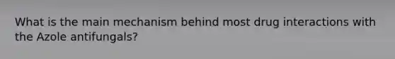 What is the main mechanism behind most drug interactions with the Azole antifungals?