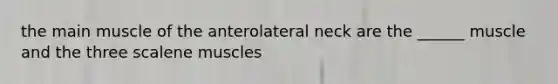 the main muscle of the anterolateral neck are the ______ muscle and the three scalene muscles