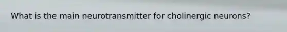 What is the main neurotransmitter for cholinergic neurons?