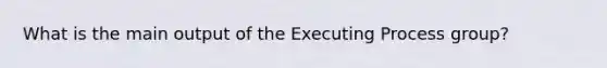 What is the main output of the Executing Process group?