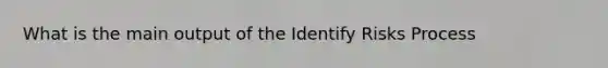 What is the main output of the Identify Risks Process