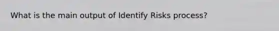 What is the main output of Identify Risks process?