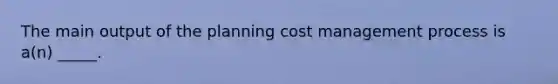 The main output of the planning cost management process is a(n) _____.