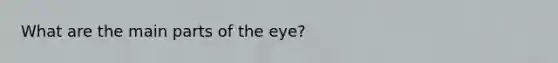 What are the main parts of the eye?