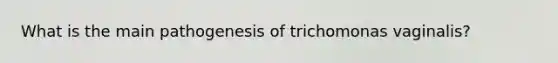 What is the main pathogenesis of trichomonas vaginalis?