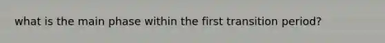 what is the main phase within the first transition period?