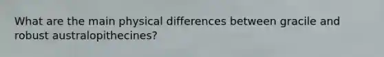What are the main physical differences between gracile and robust australopithecines?