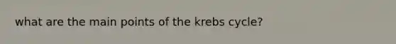 what are the main points of the krebs cycle?