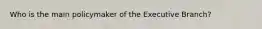 Who is the main policymaker of the Executive Branch?