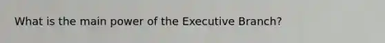 What is the main power of the Executive Branch?