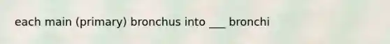 each main (primary) bronchus into ___ bronchi