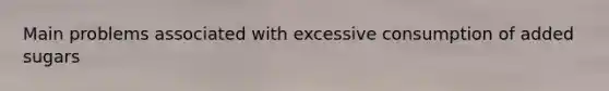 Main problems associated with excessive consumption of added sugars