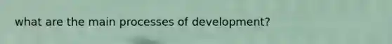 what are the main processes of development?