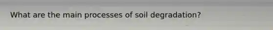 What are the main processes of soil degradation?