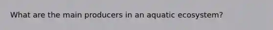 What are the main producers in an aquatic ecosystem?