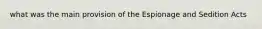 what was the main provision of the Espionage and Sedition Acts