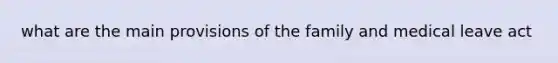 what are the main provisions of the family and medical leave act