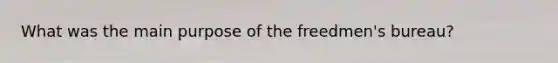 What was the main purpose of the freedmen's bureau?