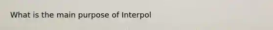 What is the main purpose of Interpol