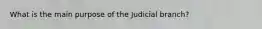 What is the main purpose of the Judicial branch?