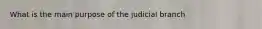 What is the main purpose of the judicial branch