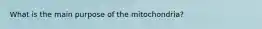 What is the main purpose of the mitochondria?