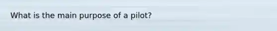 What is the main purpose of a pilot?