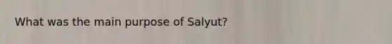 What was the main purpose of Salyut?