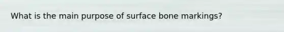 What is the main purpose of surface bone markings?