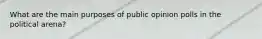 What are the main purposes of public opinion polls in the political arena?