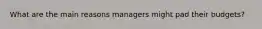 What are the main reasons managers might pad their budgets?