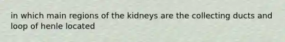 in which main regions of the kidneys are the collecting ducts and loop of henle located