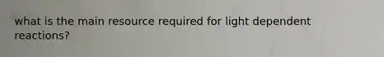 what is the main resource required for light dependent reactions?